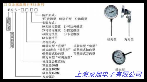 WSS-411X 工业电接点高金属双金属径向型温度计-80~500℃
